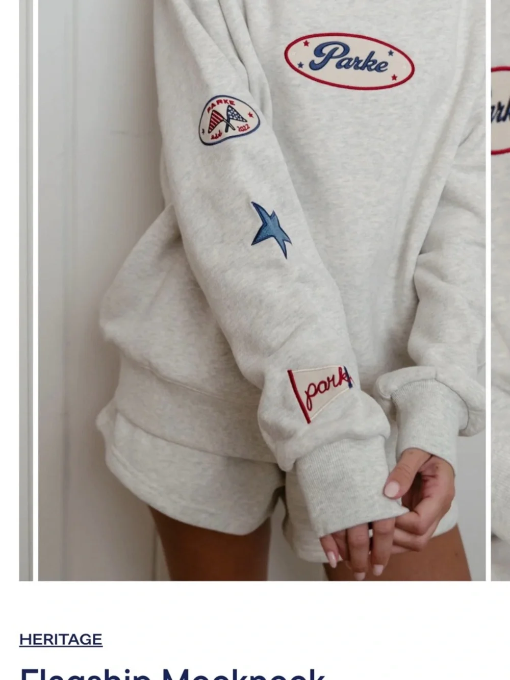 Parke Embroidered Logo Crewneck Sweatshirt from the coastal collection S/M